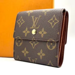 小さくても、きちんと感✨　LOUIS VUITTON　二つ折り財布 ポルトフォイユエリーズ Wホック コンパクトウォレット モノグラム　ブラウン