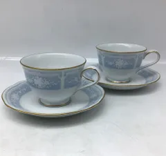 2286 Noritake ノリタケ レースウッドゴールド カップ&ソーサー ペアセット 2客セット