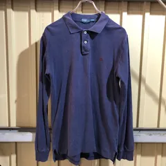 1972 Polo by Ralph Lauren 長袖ポロシャツ ネイビー XL ポロバイラルフローレン ワンポイント 刺繍ロゴ ポロポニー 古着卸 アメリカ仕入