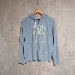 GAP ギャップ ロゴ ジップアップ パーカー L ライトブルー 水色 00s Y2K アーカイブ ヴィンテージ 古着 刺繍ロゴ フルジップ フーディー スウェット コットン 綿混 トレーナー 羽織り 春服 カジュアル ストリート 男女兼用 ユニセックス
