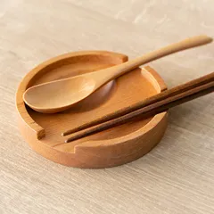 箸置き 木 SoliD. 食器 食洗機対応 カトラリーレスト （ スプーン フォーク 箸 カトラリー レスト 置き 北欧 木製 箸休め ナイフ 2本置ける 木製食器 マホガニー ）)のサムネイル