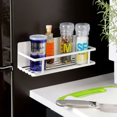 調味料ラック マグネット式 Blance ブランス スパイスラック （ 調味料スタンド スパイススタンド 調味料置き マグネットスパイスラック 磁石 調味料収納 調味料入れ 調味料ストッカー 冷蔵庫横 収納ポケット 白 ）)のサムネイル