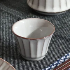 ぐい呑み 40ml 風雅 月白 和食器 磁器 日本製 （ おちょこ 猪口 食洗機対応 電子レンジ対応 オーブン対応 耐熱 白い食器 しのぎ 日本酒 器 お猪口 ぐいのみ 和モダン ）)