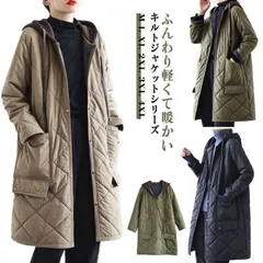 再入荷 中綿コート 中綿ジャケット レディース アウター 中綿 ロングコート ロング丈 キルティングコート 防寒ート 羽織り フード付き 体型カバー ゆったり 大人可愛い 暖かい きれいめ 冬 30代 #