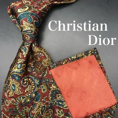【極美品】Christian Dior ネクタイ ペイズリー柄 ボルドー