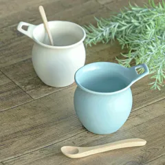 カップ 300ml NARU 持ち手付き 陶器 （ 皿 食器 洋食器 デザートカップ ドレッシングポット 食洗機対応 電子レンジ対応 フリーカップ 小鉢 ミルクピッチャー ソースポット 持ち手 おしゃれ 青 ベージュ ） )のサムネイル