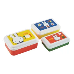 お弁当箱 デザートケース 3個セット ふわっと 入れ子式 シール保存容器 ミッフィー （ 弁当箱 ランチボックス 保存 一段 ブルーナ miffi 弁当 お弁当 女子 大人 子供 一段弁当箱 プラスチック 果物 ケース フルーツ お弁当グッズ ）)