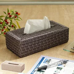 ティッシュケース ドット柄 ポリプロピレン おしゃれ （ ティッシュボックス ティッシュカバー 編み込み ティッシュ ケース カバー 収納 ボックスティッシュ 取り付け 簡単 リビング ダイニング ドット ） )