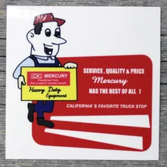 マーキュリーステッカー WORKER MR.T （ デザインステッカー 車 バイク アウトドア デザイン シール 屋外使用可能 ラミネート加工 スーツケース 塩ビ素材 リアガラス フロントガラス バイクタンク 車内 日本製 ）)