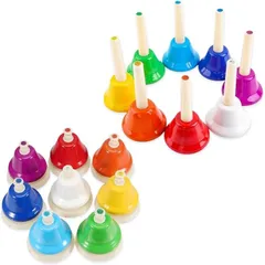 SALUDABLE ハンドベル 卓上ベル 楽器 鈴 ミュージックベル 子供 8音 2種 16個セットのサムネイル