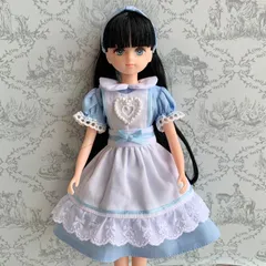 リカちゃん　アリス風メイド服　ワンピース　エプロンセット　ruruko