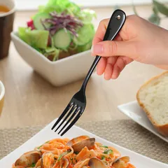 フォーク 19cm ノワール Noir デザートフォーク ステンレス製 ホーロー 日本製 （ テーブルフォーク 洋食器 カトラリー 黒い食器 琺瑯 黒 おしゃれ かわいい ）)