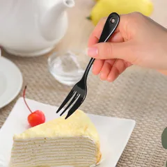 フォーク 15cm ノワール Noir ケーキフォーク ステンレス製 ホーロー 日本製 （ 洋食器 カトラリー 琺瑯 黒い食器 ケーキ デザート スイーツ 黒 おしゃれ かわいい ）)