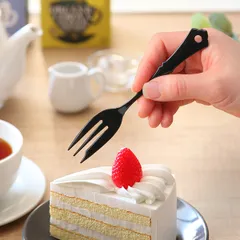フォーク 15cm クラシカルノワール Classical Noir ケーキフォーク ステンレス製 ホーロー 日本製 （ 洋食器 カトラリー 琺瑯 黒い食器 ケーキ デザート スイーツ 黒 おしゃれ かわいい ）)