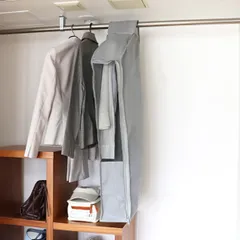 衣類カバー 不織布 衣類収納カバー 窓付き グレー （ 洋服カバー ジャケットカバー 衣類収納 コート スーツ まとめて 衣類収納袋 収納袋 収納 衣類保管 衣類長期保管 ）)