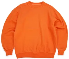 90s PLUMA BY RUSSELLラッセル 無地 スウェット オレンジ L★ブランク オールド ビンテージ クルーネック