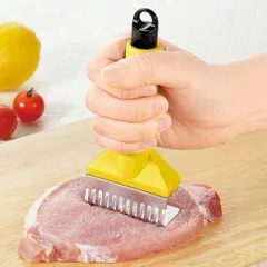 肉すじ切り やわらか肉すじ切り フルベジスマイル （ すじ切り器 筋切り器 肉筋切り 肉スジ切り お肉 筋肉 下処理 下準備 肉たたき 時短 下ごしらえ キッチンツール 便利グッズ ）)のサムネイル
