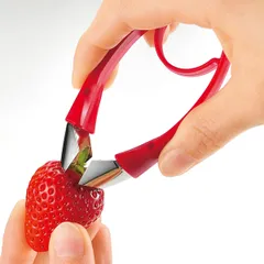 ヘタ取り 芽取り イチゴ 食洗機対応 フルベジスマイル （ へた取り へたとり ヘタとり 芽とり へた 抜く 取る いちご 苺 トマト ミニトマト プチトマト 時短 下ごしらえ キッチンツール 便利グッズ ）)のサムネイル