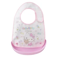 お食事エプロン ハローキティ ベビーエプロン キャラクター 日本製 （ スタイ ビブ ベビー よだれかけ 使い捨てエプロン キティ ベビースタイ 赤ちゃん エプロン 食事用 洗える ）)