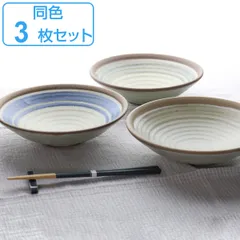 盛鉢 麺鉢 22cm つむぎ 皿 食器 和食器 陶器 日本製 同色3枚セット （ そば皿 大鉢 ボウル そば うどん そうめん 麺 お皿 そうめん鉢 丼 サラダボウル 大皿 煮物鉢 ） )