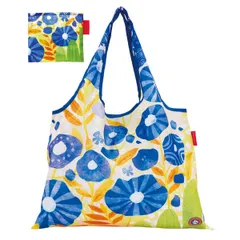 エコバッグ 2way Shopping Bag Blue flower デザイナーズ （ ショッピングバッグ 買い物バッグ マイバッグ エコバック 折りたたみ コンパクト 大容量 マチ広 レジ袋 コンビニ マチ有り マシ無し 軽量 おしゃれ かわいい ）)