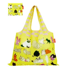 エコバッグ 2way Shopping Bag 猫まみれ デザイナーズ （ ショッピングバッグ 買い物バッグ マイバッグ エコバック 折りたたみ コンパクト 大容量 マチ広 レジ袋 コンビニ マチ有り マシ無し 軽量 おしゃれ かわいい ）)