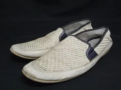 LANVIN ランバン レザー 編み込み スリッポン 表記サイズ 25 1/2cm (約25.5cm) 靴 シューズ メンズ アイボリー系 DM1233のサムネイル