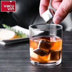 ステンレス氷 溶けない氷 ウィスキーストーン バキュバン VACUVIN ステンレス製 アイスキューブ 4個入り （ 氷 ステンレス 溶けない ウイスキー 焼酎 ワイン ロック ビール 日本酒 冷酒 キューブ アイス おしゃれ ）)