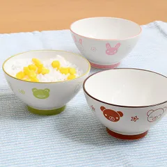 お茶碗 220ml 子供用食器 プラスチック 日本製 （ 食洗機対応 電子レンジ対応 茶碗 子供用 ライスボウル 子ども キッズ ご飯茶碗 ごはん 動物 アニマル ） )