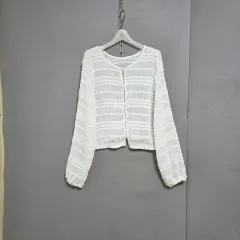 小さいフリル シフォン ブラウス F n2361