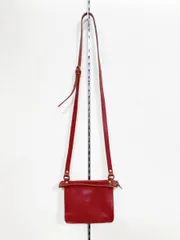IL BISONTE スクエア レザー ショルダー バッグ 赤■■レディース