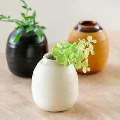 フラワーベース 陶器 Deep Breath Flower Vase （ 信楽焼 一輪挿し 花瓶 インテリア オブジェ 花器 花びん ポット 鉢 フラワーポット プランター ディスプレイ おしゃれ ） )