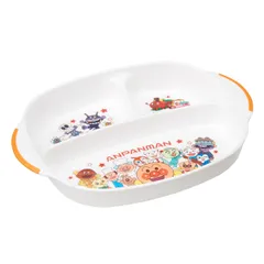 ランチプレート 26cm アンパンマン 子供用食器 皿 プラスチック キャラクター （ 食洗機対応 電子レンジ対応 すべり止め ランチ皿 子供用 あんぱんまん 仕切り皿 煮沸消毒対応 滑り止め 子ども キッズ ベビー ）)のサムネイル
