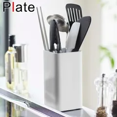 キッチンツール収納 置き型 キッチンツールスタンド スクエア Plate プレート （ キッチンツール 収納 調理器具立て 調理道具立て キッチン収納 カトラリー収納 箸立て キッチン用品 おしゃれ ）)のサムネイル