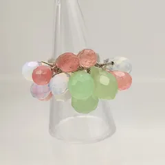 【美品】カラービーズデザインリング　SILVER　シルバー925　11号　11.7g