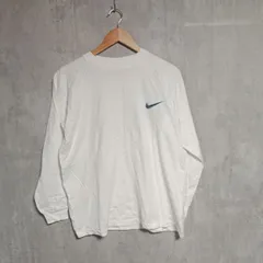 90s NIKE ロンT 背面ビッグロゴ グラフィック 白タグ ヴィンテージ ナイキ 長袖 Tシャツ スウッシュ 刺繡ロゴ ストリート アーカイブ 00s y2k サイケデリック フィリピン製 オーバーサイズ ゆるだぼ ホワイト 白 古着 メンズ レディース