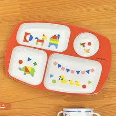 ランチプレート 仕切り皿 子ども用 ANIMAL メラミンプレート ベビー nenne-futurum （ ベビー食器 プレート 割れにくい メラミン 食器 ランチ パステルカラー 子供用 こども用 ）)