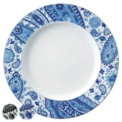 プレート 21cm M.STYLE ペイズリー 磁器 美濃焼 日本製 （ 食洗機対応 電子レンジ対応 皿 中皿 丸 平皿 お皿 取り皿 デザートプレート サラダ ケーキ デザート パン ライス 前菜 おしゃれ ） )