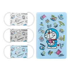 ベビー マスク 3枚 マスクケース セット 子供用 ドラえもん キャラクター （ ベビーマスク ベビー用マスク マスク入れ 赤ちゃん 子供 子ども 布マスク ガーゼマスク 小さめ 抗菌 防臭 洗える 綿100％ どらえもん ）)