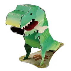 工作キット ダンボール製 hacomo kids mini 恐竜 （ ダンボール 段ボール きょうりゅう おもちゃ ペーパークラフト 工作 子ども キッズ 組み立て 手作り キット 組立 作る 簡単 リサイクル エコ 立体的 本格的 ミニチュア ）)