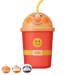 ストローカップ アンパンマン プラスチック 子供用 コップ キャラクター （ 蓋付き カップ ストロー タンブラー ストロー付き フタ付き あんぱんまん ストローコップ マグカップ ふた付き おしゃれ かわいい ） )