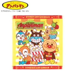 アンパンマン ウォッシュタオル 34×35cm おやつタイム ばいきんまん カレーパンマン しょくぱんまん メロンパンナちゃん （ タオル キャラクタータオル ハンドタオル キャラクター 手拭き 汗拭き 洗顔 散歩 お出かけ 子供 ）)のサムネイル
