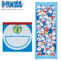 タオルチーフ&フェイスタオルセット ドラえもんプチギフト W （ フェイスタオル タオル セット 2枚セット ハンカチ ミニタオル ドラえもん タオルハンカチ キャラクタータオル 手拭き 汗拭き 洗面 湯上り 散歩 お出かけ 箱入り ）)のサムネイル