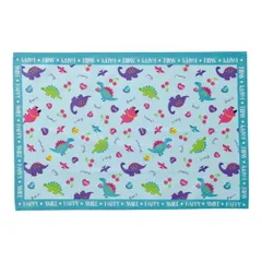 ランチクロス 大判 ランチョンマット ハッピー＆スマイル 恐竜 （ ランチマット 給食ナフキン ランチョン マット 40×60cm きょうりゅう 長方形 大きめ 給食 学校 名前タグ付き 子供 幼稚園 保育園 ）)