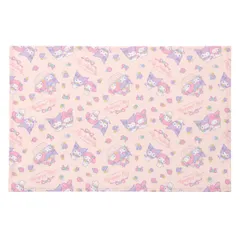 ランチクロス 大判 ランチョンマット マイメロディ クロミ フラワー （ マイメロディー ランチマット 給食ナフキン ランチョン マット 40×60cm 長方形 大きめ 給食 学校 名前タグ付き 子供 幼稚園 保育園 サンリオ ）)