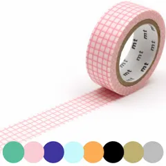 マスキングテープ 方眼 幅15mm×7m mt DECO ( マステ カモ井加工紙 カモ井 格子 シール ステッカー 文房具 デコレーション リメイク アレンジ ディスプレイ 壁 窓 工作 DIY おしゃれ 貼ってはがせる ) )のサムネイル