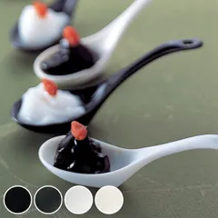 アミューズスプーン 12cm スプーン M.STYLE 磁器 美濃焼 日本製 （ 食洗機対応 電子レンジ対応 ワンスプーン 小鉢 れんげ 豆皿 オードブル 前菜 一口 小皿 おしゃれ かわいい 白 黒 ） )