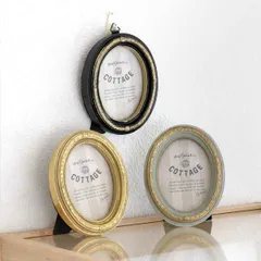 フォトフレーム オーバルフォトフレーム 卓上 壁掛け （ フォトスタンド 写真立て 写真たて おしゃれ 円 丸 置き型 アンティーク調 スタンド ミニフレーム 写真フレーム 写真入れ インテリア 雑貨 フォト 写真 飾る 壁 小さい 楕円 ） )