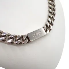 Fendi フェンディ ネックレス シルバー プレート 喜平 チェーンネックレス チョーカー 4683