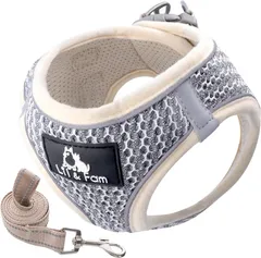　_犬用ハーネス Lil&Fam 犬 ハーネス 胴輪 リードセット 身体に優しい 反射材付き メッシュ 小型犬 中型犬 猫【MY275】